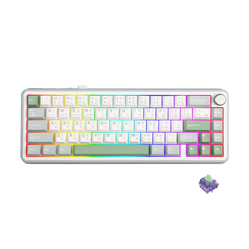 KEYBOARD (คีย์บอร์ด) EGA TYPE CMK8 WHITEGREEN (SAIKO ONE CLICKY) ENTH